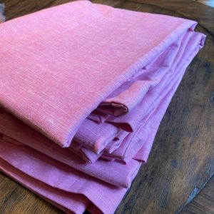 Potterybarn pink linen blackout curtains 44x63.